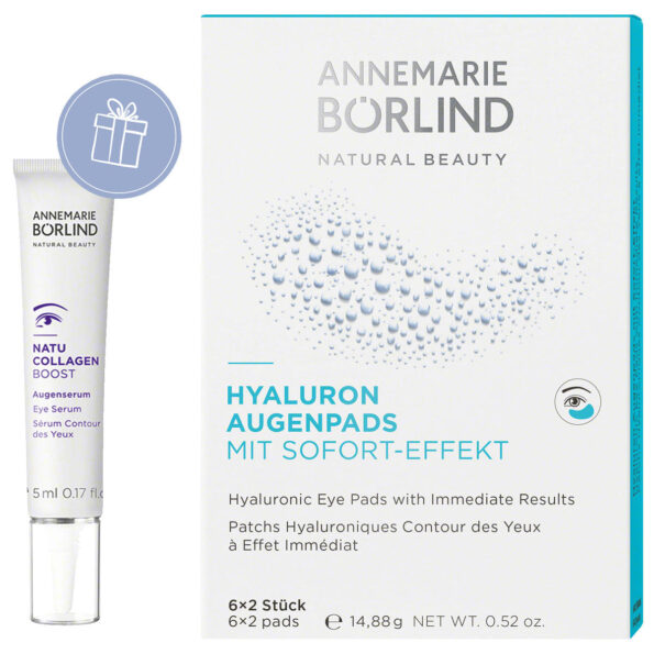 EYE PADS cu acid hialuronic, cu efect vizibil de hidratare, Natucoolagen mini 5 ml CADOU